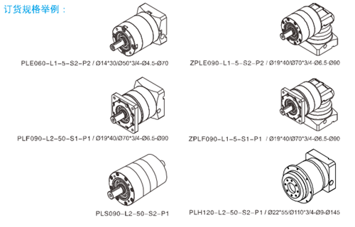 精密行星減速機訂貨規(guī)格舉例